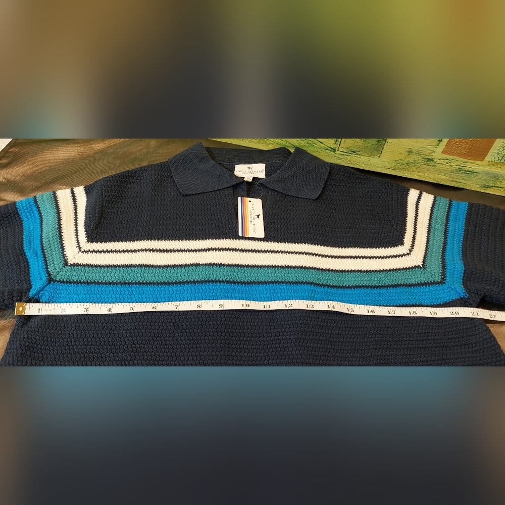 Simply Southern Navy Polo with White and Blue Stripes - Picture 11 of 11